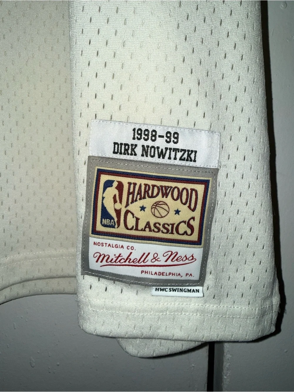 Mitchell & Ness Mavericks #41 Dirk Nowitzki White Swingman Jersey